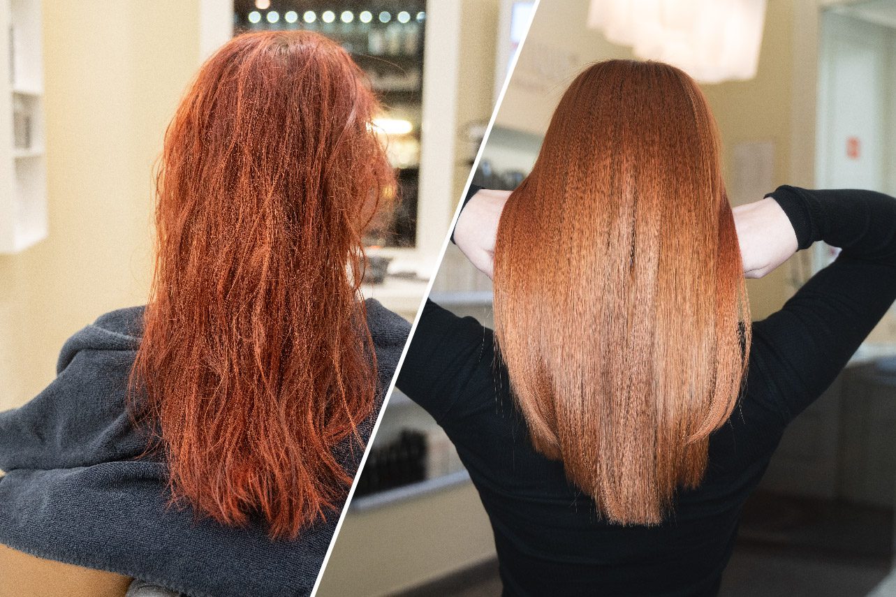 punca v salonu po keratinskem ravnanju las